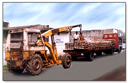 this picture is depicting the despatch of goods from our factory premises..